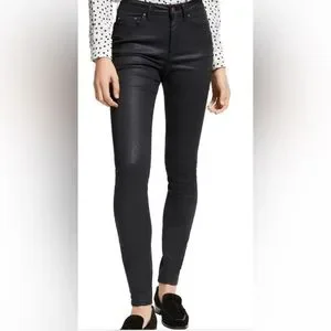 Massimo Dutti Jeans Massimo Dutti Wax Coated Skinny Jeans In